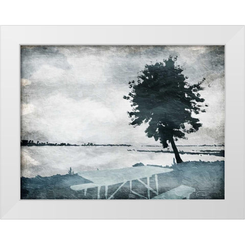 Enjoy The Picnic White Modern Wood Framed Art Print by OnRei