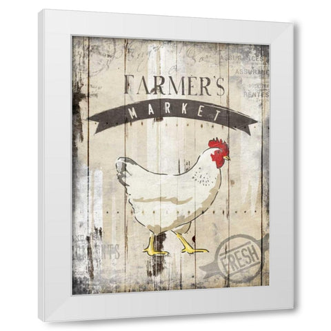 Farmers Market White Modern Wood Framed Art Print by OnRei