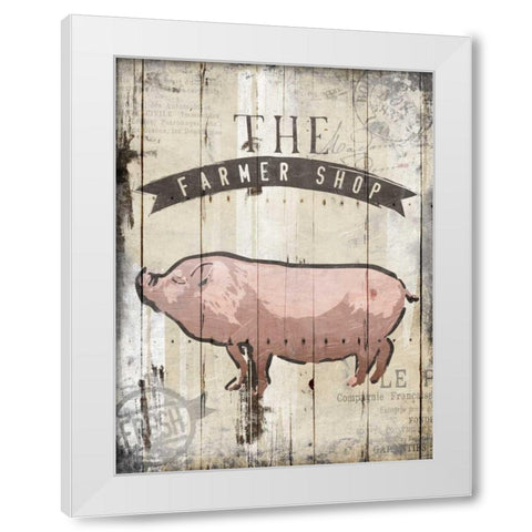 The Farmers Shop White Modern Wood Framed Art Print by OnRei