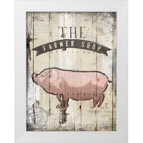 The Farmers Shop White Modern Wood Framed Art Print by OnRei