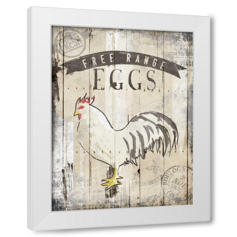 Free Range Eggs White Modern Wood Framed Art Print by OnRei