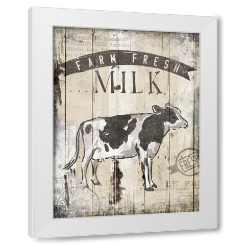 Farm Fresh Milk White Modern Wood Framed Art Print by OnRei