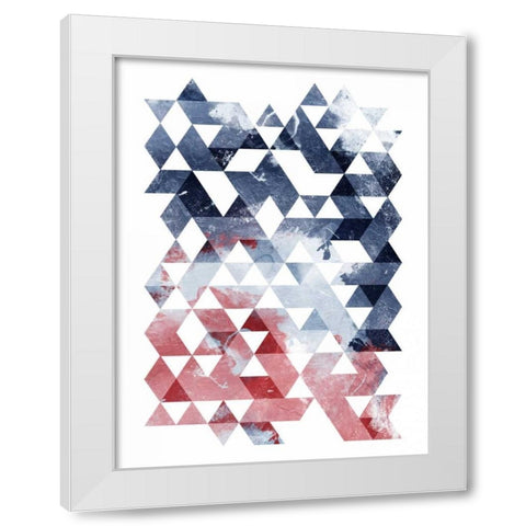 Americana Triangles White Modern Wood Framed Art Print by OnRei