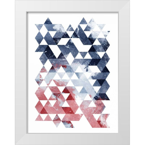 Americana Triangles White Modern Wood Framed Art Print by OnRei