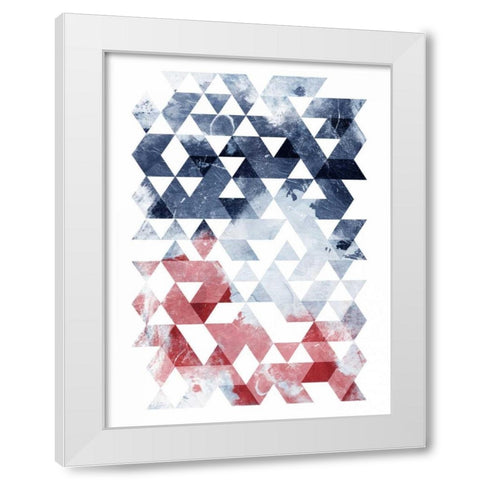 Americana Triangles Too White Modern Wood Framed Art Print by OnRei