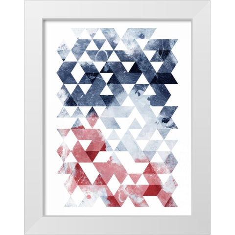 Americana Triangles Too White Modern Wood Framed Art Print by OnRei