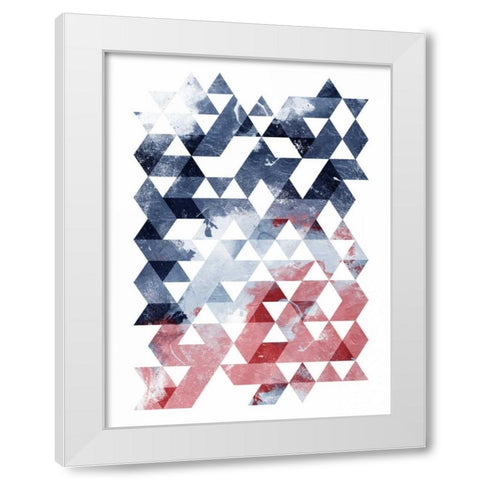 Americana Triangles Third White Modern Wood Framed Art Print by OnRei