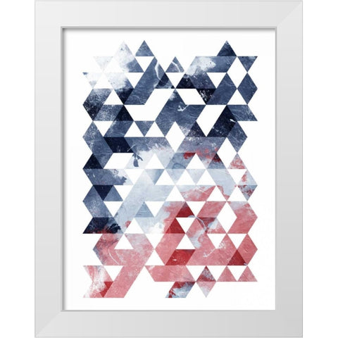 Americana Triangles Third White Modern Wood Framed Art Print by OnRei