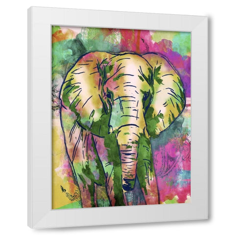 Elephant Dark Bright Henna White Modern Wood Framed Art Print by OnRei