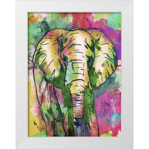 Elephant Dark Bright Henna White Modern Wood Framed Art Print by OnRei