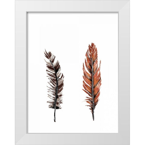 Traditional Sketched Feathers White Modern Wood Framed Art Print by OnRei