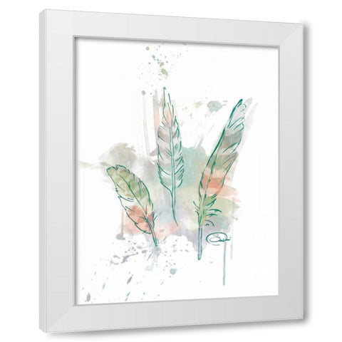 Three Feathers Wild White Modern Wood Framed Art Print by OnRei