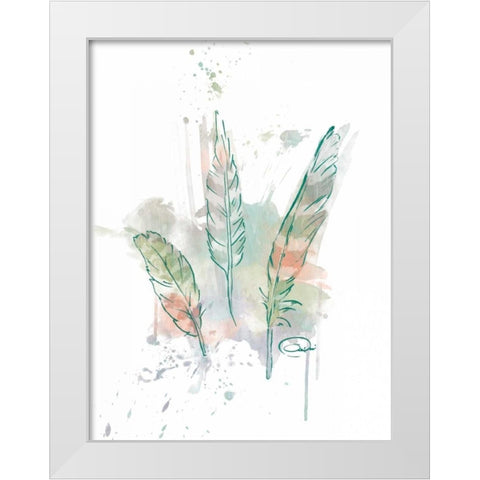 Three Feathers Wild White Modern Wood Framed Art Print by OnRei