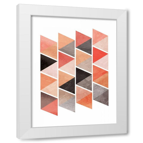 School Of Rose Triangles White Modern Wood Framed Art Print by OnRei