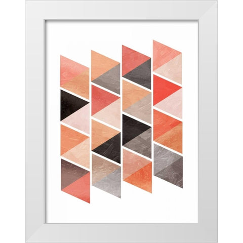 School Of Rose Triangles White Modern Wood Framed Art Print by OnRei