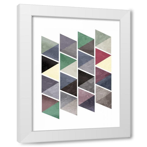 School Of Mud Triangles White Modern Wood Framed Art Print by OnRei