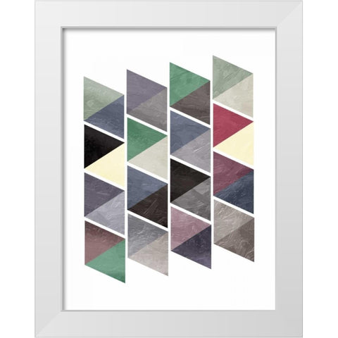 School Of Mud Triangles White Modern Wood Framed Art Print by OnRei