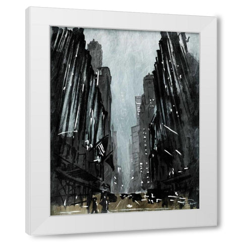 Street View White Modern Wood Framed Art Print by OnRei