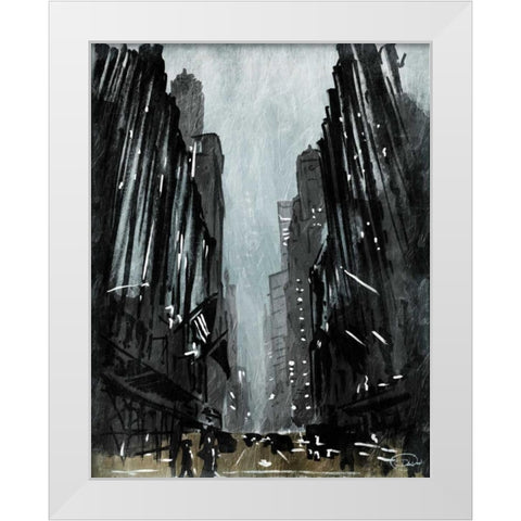 Street View White Modern Wood Framed Art Print by OnRei