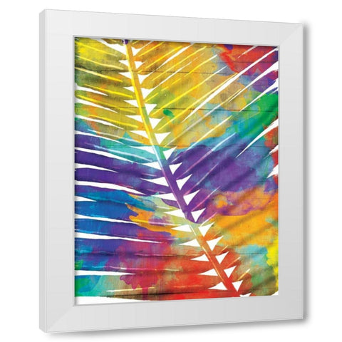 Watercolorful Palms White Modern Wood Framed Art Print by OnRei