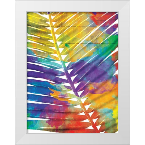 Watercolorful Palms White Modern Wood Framed Art Print by OnRei