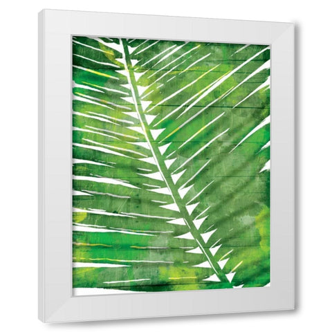 Watercolor Palms White Modern Wood Framed Art Print by OnRei