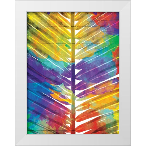 Watercolorful Palms Mate White Modern Wood Framed Art Print by OnRei