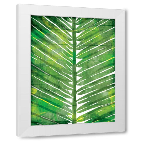 Watercolor Palms Mate White Modern Wood Framed Art Print by OnRei