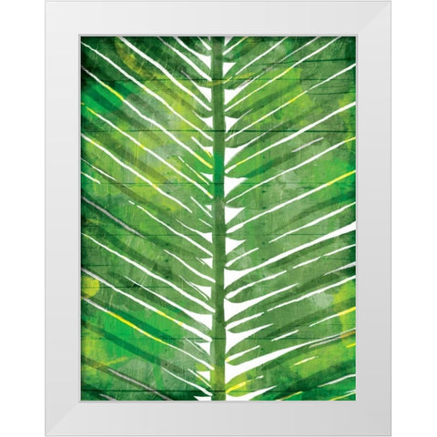 Watercolor Palms Mate White Modern Wood Framed Art Print by OnRei