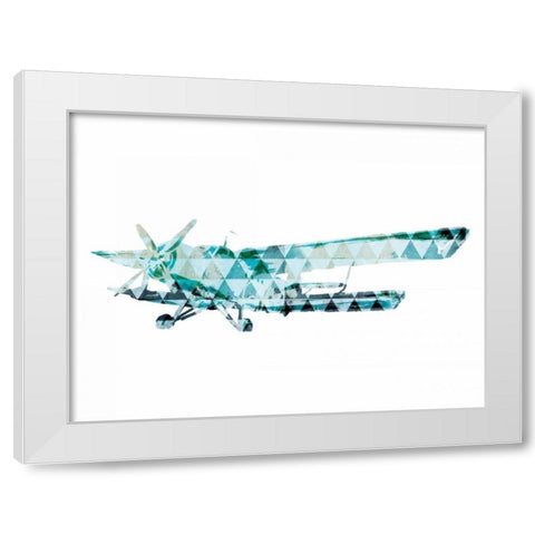 Sky Plane Triangles White Modern Wood Framed Art Print by OnRei