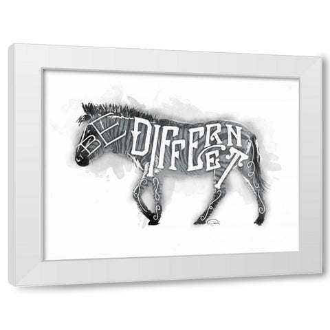 Be Different White Modern Wood Framed Art Print by OnRei