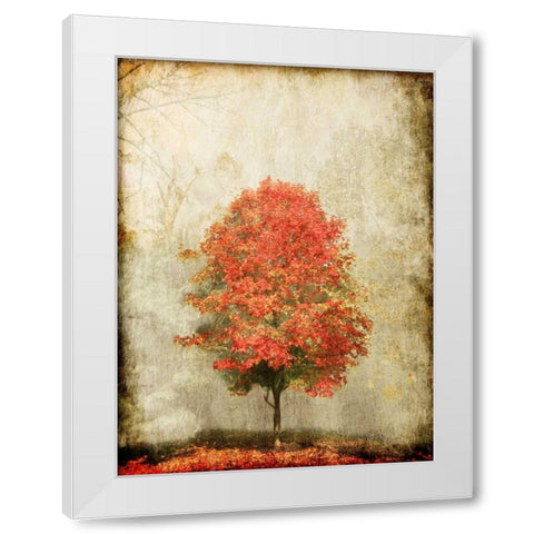 Fire Tree White Modern Wood Framed Art Print by OnRei