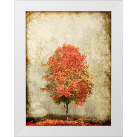 Fire Tree White Modern Wood Framed Art Print by OnRei