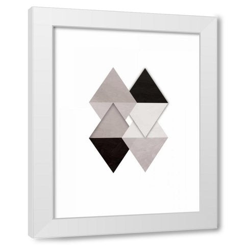 Grey Simplicity White Modern Wood Framed Art Print by OnRei