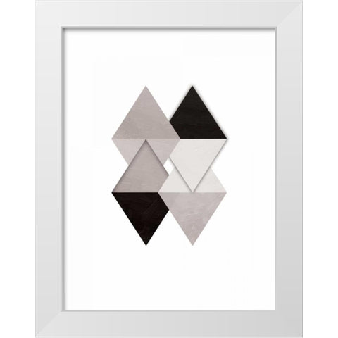 Grey Simplicity White Modern Wood Framed Art Print by OnRei