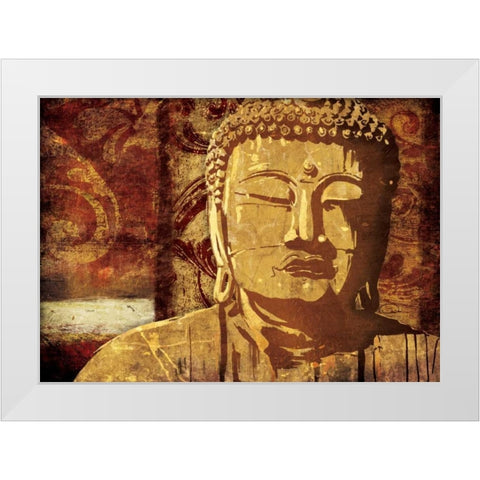 Find Golden Serenity White Modern Wood Framed Art Print by OnRei