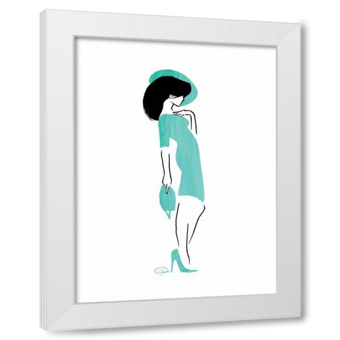 Who Me White Modern Wood Framed Art Print by OnRei