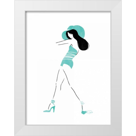 Work It White Modern Wood Framed Art Print by OnRei