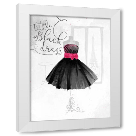 Little Black Dress White Modern Wood Framed Art Print by OnRei