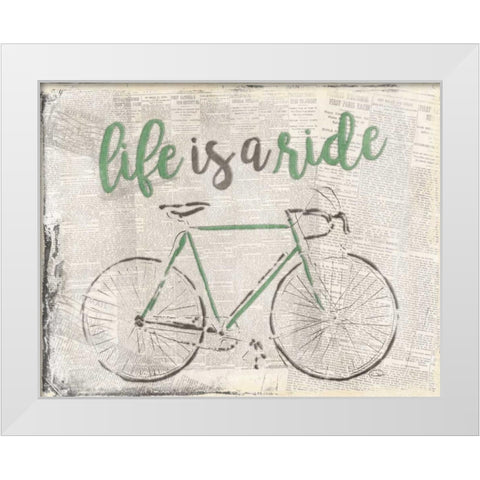 Is A Ride White Modern Wood Framed Art Print by OnRei