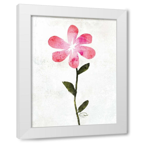 Happy Pink White Modern Wood Framed Art Print by OnRei