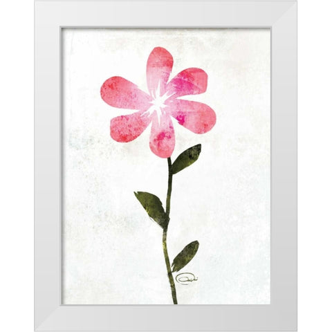 Happy Pink White Modern Wood Framed Art Print by OnRei