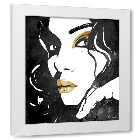 Divine Gold White Modern Wood Framed Art Print by OnRei