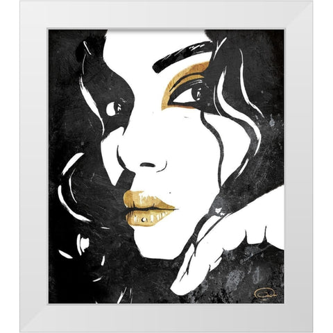 Divine Gold White Modern Wood Framed Art Print by OnRei