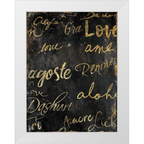 Language Of Love White Modern Wood Framed Art Print by OnRei