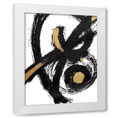 Jaidens Swirl White Modern Wood Framed Art Print by OnRei