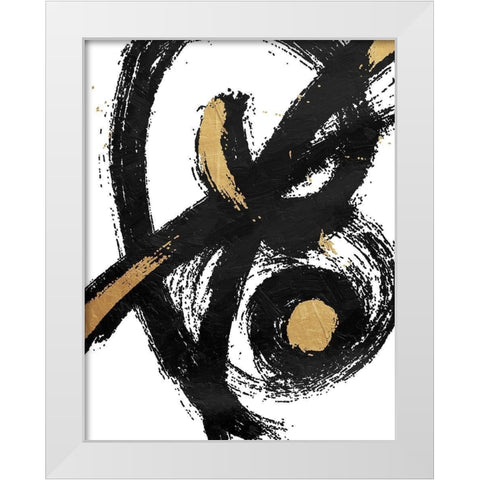 Jaidens Swirl White Modern Wood Framed Art Print by OnRei