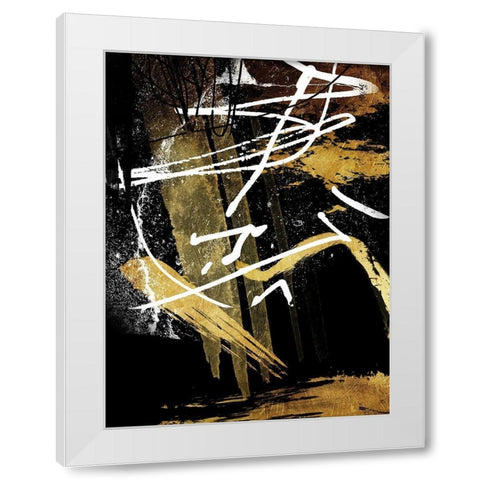 Distraction White Modern Wood Framed Art Print by OnRei