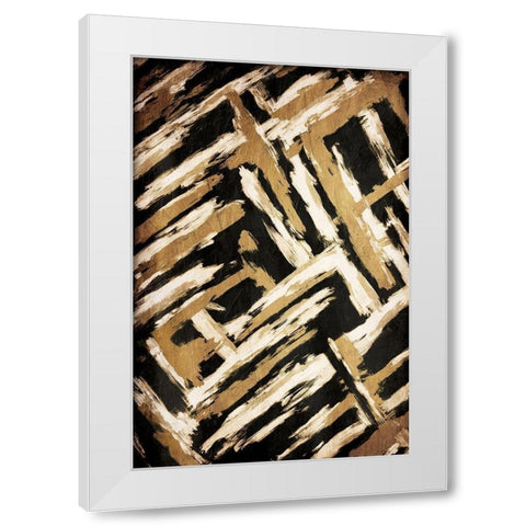 Hectic Maze White Modern Wood Framed Art Print by OnRei