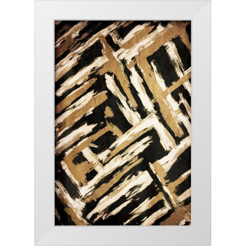 Hectic Maze White Modern Wood Framed Art Print by OnRei